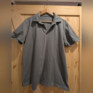 Men's Gray-Blue Large Polo Shirt